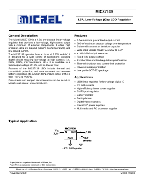 MIC37139-1.8BS Datasheet PDF Micrel