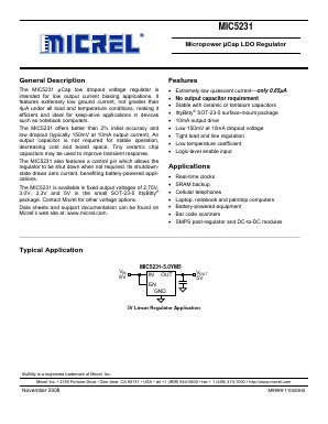 MIC5231-5.0YM5 Datasheet PDF Micrel