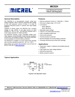 MIC5234 Datasheet PDF Micrel