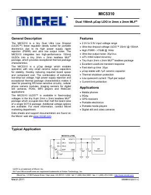 MIC5310-2.8YML Datasheet PDF Micrel