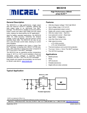 MIC5318-33YMT Datasheet PDF Micrel