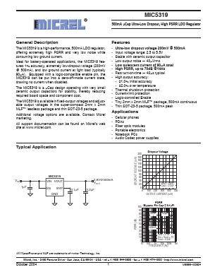 MIC5319 Datasheet PDF Micrel