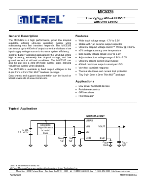 MIC5325 Datasheet PDF Micrel