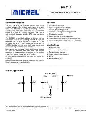 MIC5326-2.8YMT Datasheet PDF Micrel