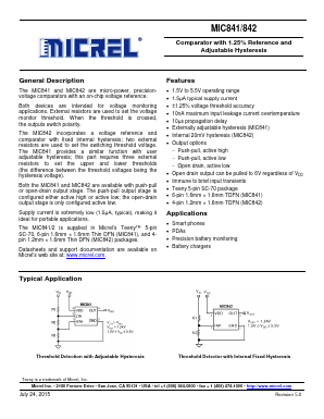 MIC841LYMT Datasheet PDF Micrel