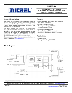 SM802104UMG Datasheet PDF Micrel