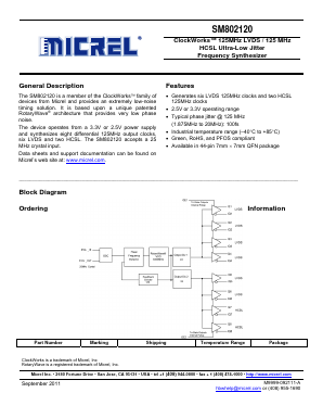 SM802120 Datasheet PDF Micrel