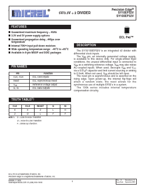 SY100EP32VZI Datasheet PDF Micrel