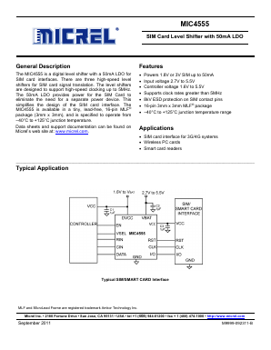MIC4555 Datasheet PDF Micrel