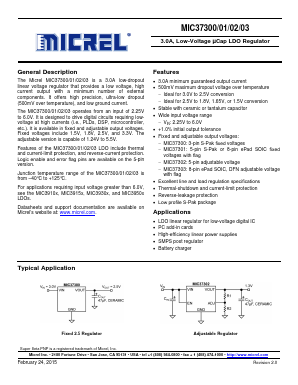 MIC37300-1.65WR-TR Datasheet PDF Micrel