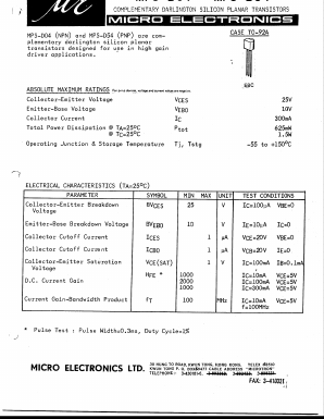 MPS-D54 Datasheet PDF Micro Electronics