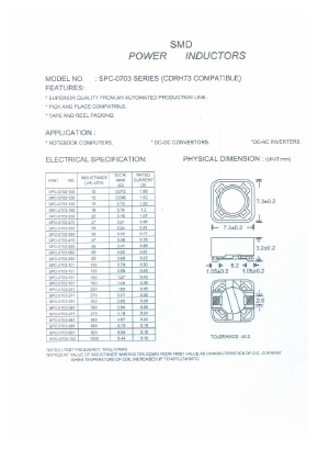 SPC-0703-102 Datasheet PDF Micro Electronics
