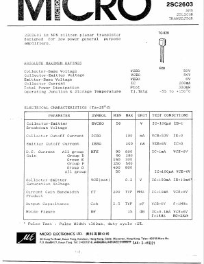 C2603 Datasheet PDF Micro Electronics