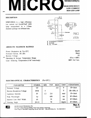MSB31DHS Datasheet PDF Micro Electronics