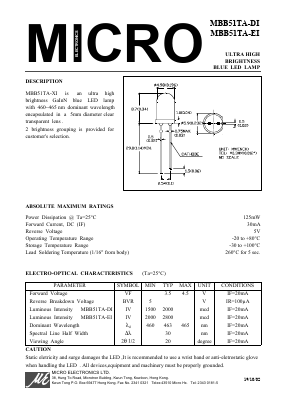 MBB51TA-DI Datasheet PDF Micro Electronics