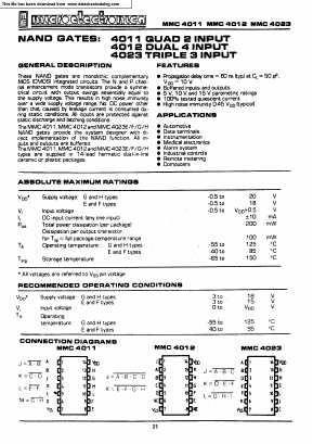 MMC4023 Datasheet PDF Micro Electronics