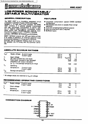 MMC4047G Datasheet PDF Micro Electronics