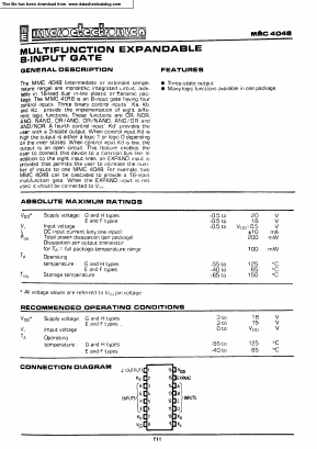MMC4048 Datasheet PDF Micro Electronics