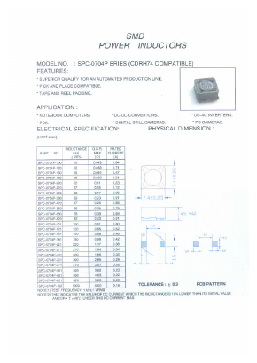 SPC-0703P-820 Datasheet PDF Micro Electronics