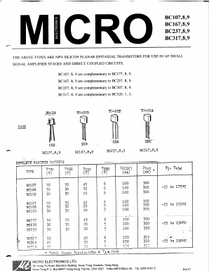 BC238 Datasheet PDF Micro Electronics