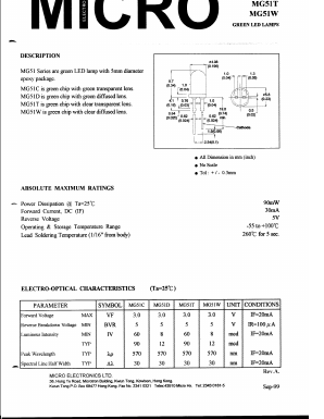 MG51T Datasheet PDF Micro Electronics
