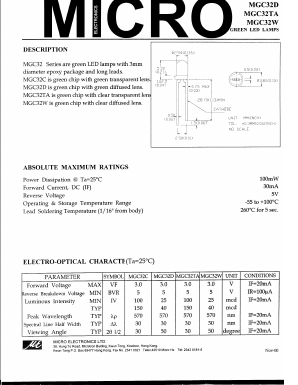 MGC32 Datasheet PDF Micro Electronics