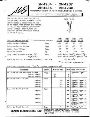 2N4236 Datasheet PDF Micro Electronics