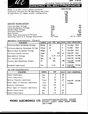 BF199 Datasheet PDF Micro Electronics