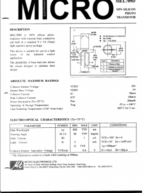 MEL709D Datasheet PDF Micro Electronics
