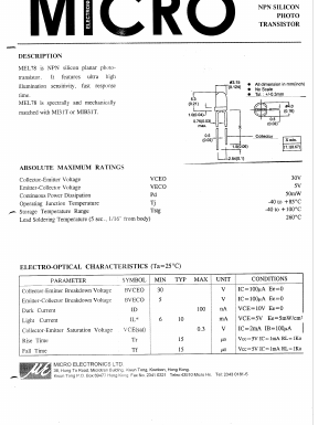 MEL78 Datasheet PDF Micro Electronics