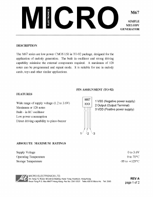 M67 Datasheet PDF Micro Electronics
