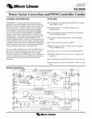 ML4800CS Datasheet PDF Micro Linear Corporation