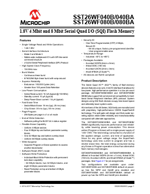 SST26WF040B-104I/NP Datasheet PDF Microchip Technology