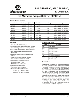 93C56B-E/ST Datasheet PDF Microchip Technology