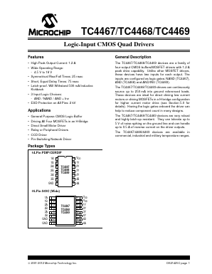 TC4468 Datasheet PDF Microchip Technology