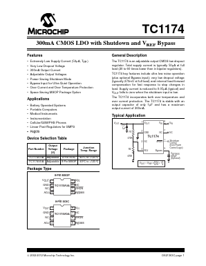 TC1174VOATR Datasheet PDF Microchip Technology