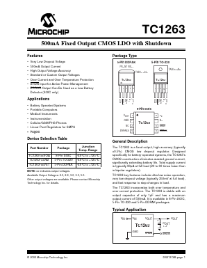 TC1263-28VATTR Datasheet PDF Microchip Technology