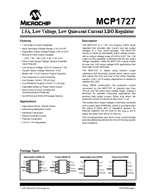 MCP1727-3302ESN Datasheet PDF Microchip Technology