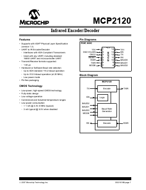 MCP2120 Datasheet PDF Microchip Technology