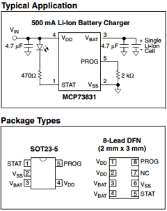 MCP73831-5DCI/MC Datasheet PDF Microchip Technology