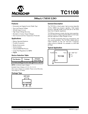 TC1108-5.0VDBTR Datasheet PDF Microchip Technology