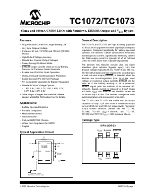 TC1073-5.0VCH Datasheet PDF Microchip Technology
