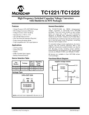 TC1221 Datasheet PDF Microchip Technology