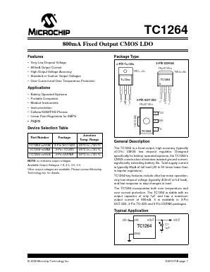 TC1264-XXVDB Datasheet PDF Microchip Technology
