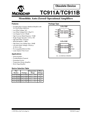 TC911ACPA Datasheet PDF Microchip Technology