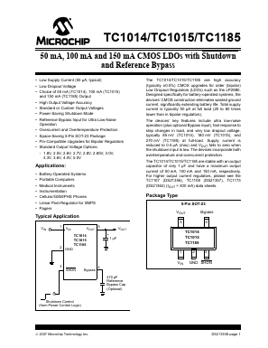 TC1014-1.8VCT Datasheet PDF Microchip Technology