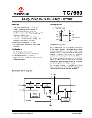 TC7660EOATR Datasheet PDF Microchip Technology