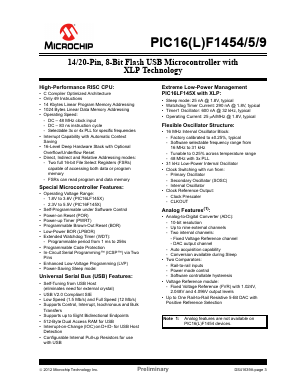 PIC16F1459T-ESO Datasheet PDF Microchip Technology