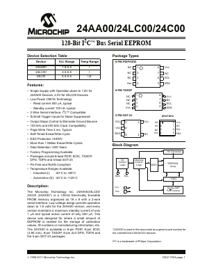 24AA00 Datasheet PDF Microchip Technology