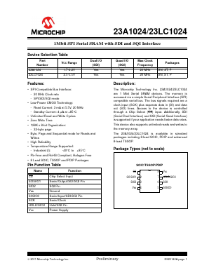 23A1024 Datasheet PDF Microchip Technology